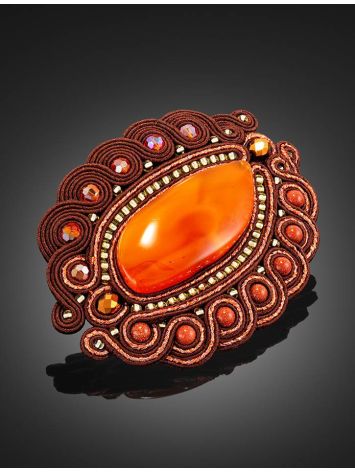 Braided Brooch With Amber And Aventurine The India, image , picture 2