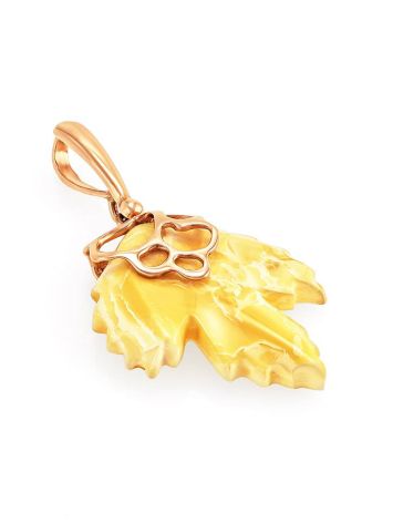 Leaf Shaped Amber Pendant In Gold The Canada, image , picture 3