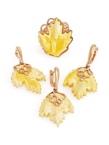 Leaf Shaped Amber Pendant In Gold The Canada, image , picture 4