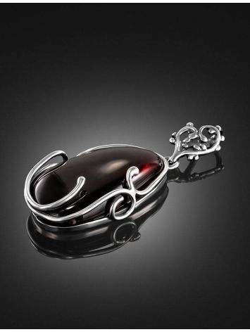 Cherry Amber Pendant In Sterling Silver The Toscana, image , picture 2