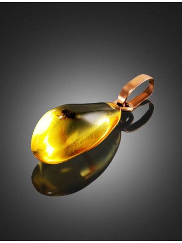 Amber Pendant In Gold With Inclusions The Clio, image , picture 3
