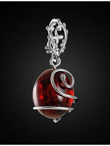 Cherry Amber Pendant In Sterling Silver The Toscana, image , picture 3