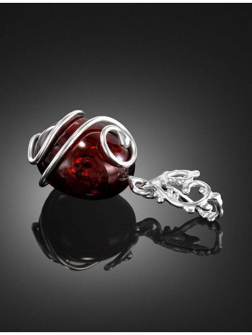 Cherry Amber Pendant In Sterling Silver The Toscana, image , picture 2