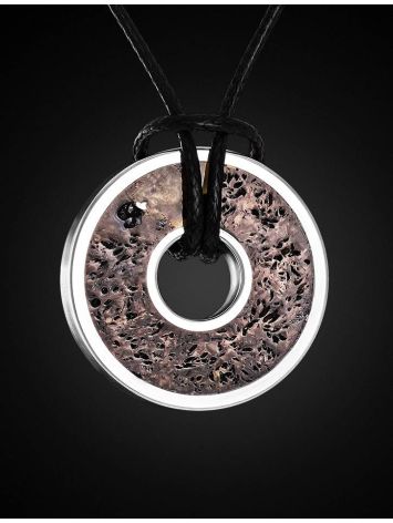 Black Amber Pendant In Sterling Silver The Indonesia, image , picture 3