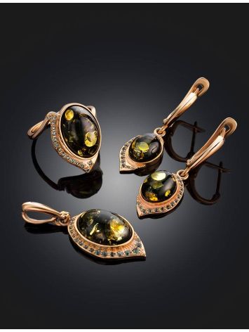 Amber Pendant In Gold With Crystals The Raphael, image , picture 4