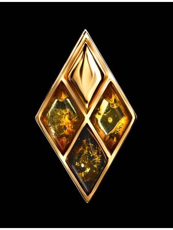 Gold-Plated Pendant With Multicolor Amber The Colombina, image , picture 2