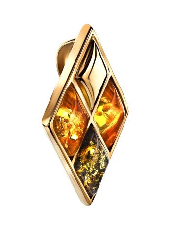Gold-Plated Pendant With Multicolor Amber The Colombina, image , picture 3