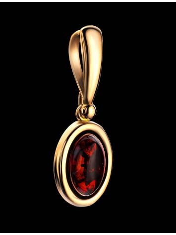 Gold-Plated Pendant With Cherry Amber The Goji, image , picture 2