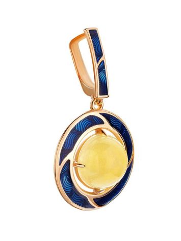 Amber and Blue Enamel Pendant In Gold-Plated Silver The Empire, image , picture 3