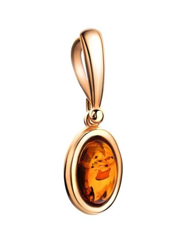 Oval Amber Pendant In Gold Plated Silver The Goji, image , picture 3