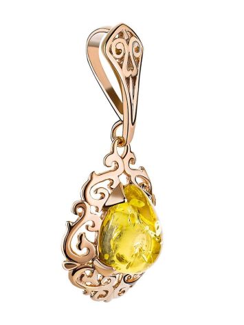 Drop Amber Pendant In Gold-Plated Silver The Luxor, image , picture 4