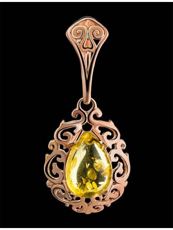 Drop Amber Pendant In Gold-Plated Silver The Luxor, image , picture 3