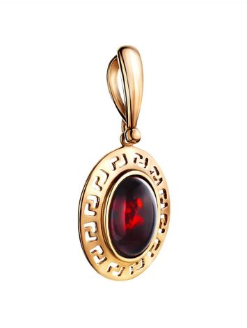 Gold-Plated Pendant With Cherry Amber The Ellas, image , picture 3