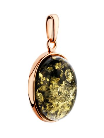Oval Amber Pendant In Gold-Plated Silver The Goji, image , picture 3