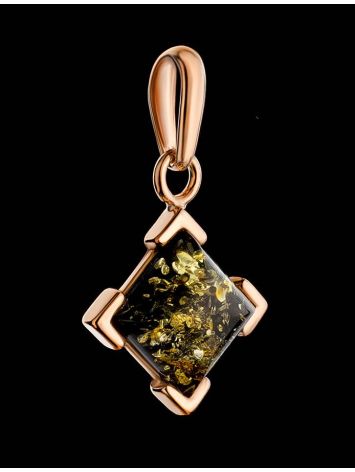Gold-Plated Pendant With Green Amber The Artemis, image , picture 2