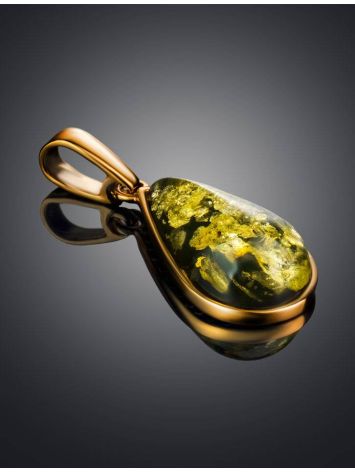 Amber Teardrop Pendant In Gold Plated Silver The Pulse, image , picture 2