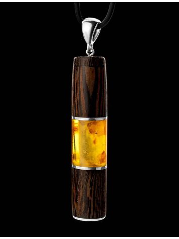 Handmade Wooden Bar Pendant With Lemon Amber The Indonesia, image , picture 2