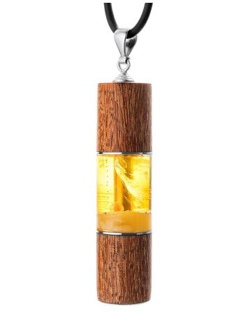 Handmade Bar Wooden Pendant With Lemon Amber The Indonesia, image , picture 3