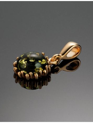 Green Amber Pendant In Gold-Plated Silver The Brunia, image , picture 2