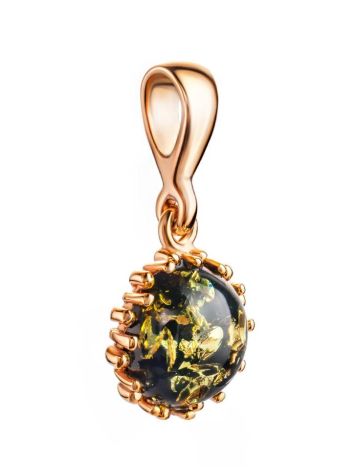 Green Amber Pendant In Gold-Plated Silver The Brunia, image , picture 3