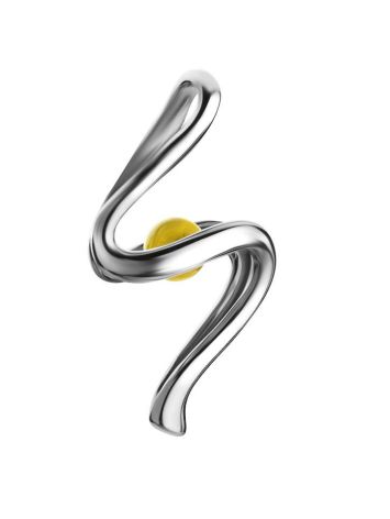 Wavy Amber Pendant In Sterling Silver The Leia, image , picture 3