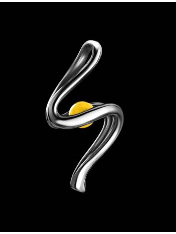 Wavy Amber Pendant In Sterling Silver The Leia, image , picture 2
