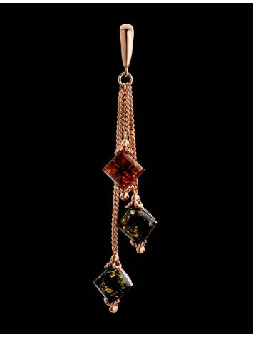 Multicolor Amber Pendant In Gold Plated Silver The Casablanca, image , picture 3