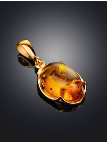 Fabulous Gold-Plated Pendant With Cognac Amber The Lyon, image , picture 2