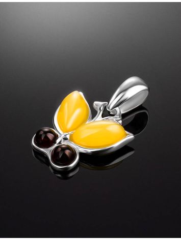 Multicolor Amber Butterfly Pendant The April, image , picture 2