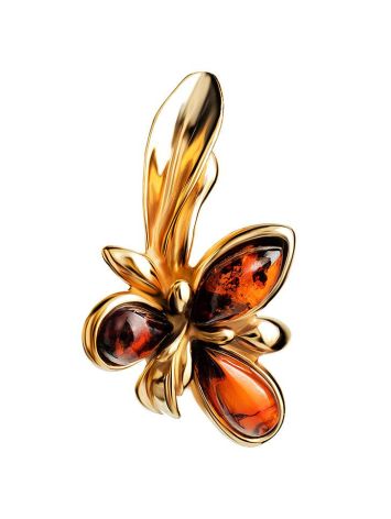 Gold-Plated Pendant With Cognac Amber The Verbena, image , picture 4