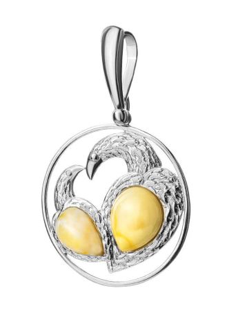 Fabulous Honey Amber Pendant In Sterling Silver The Eagles, image , picture 3