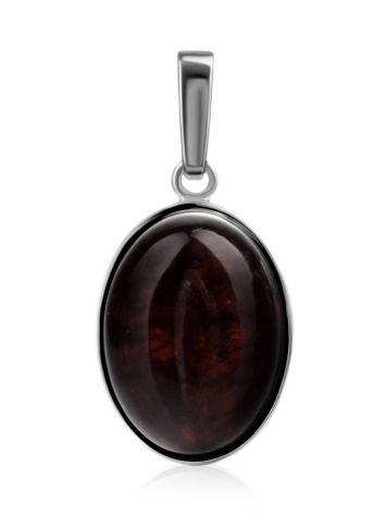 Oval Amber Pendant In Silver The Goji, image , picture 3
