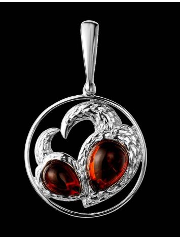 Fabulous Cognac Amber Pendant In Sterling Silver The Eagles, image , picture 3