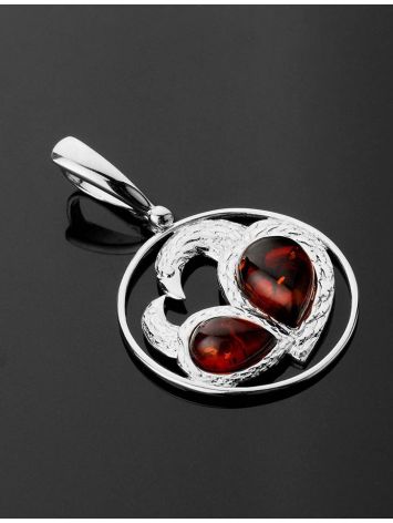 Fabulous Cognac Amber Pendant In Sterling Silver The Eagles, image , picture 2