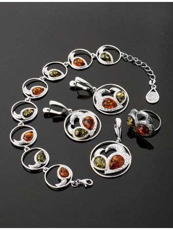 Fabulous Amber Pendant In Sterling Silver The Eagles Collection​, image , picture 4