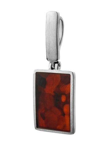 Square Amber Pendant In Sterling Silver The London, image , picture 3