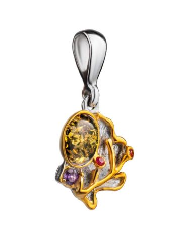Gold-Plated Pendant With Amber And Crystals The Beatrice, image , picture 3