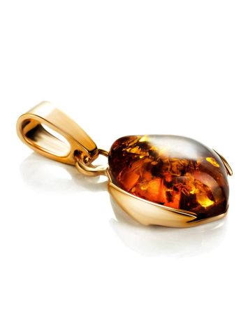 Bright Gold-Plated Pendant With Cognac Amber The Cat's Eye, image , picture 5