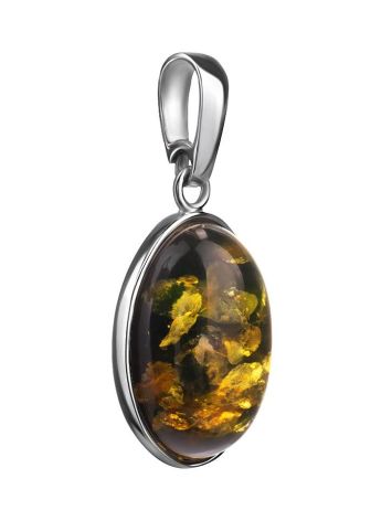 Bright Oval Amber Pendant In Silver The Goji, image , picture 4