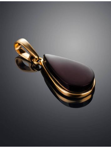 Cherry Amber Gold Plated Pendant The Pulse, image , picture 2
