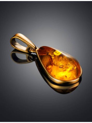 Gold Plated Teardrop Pendant With Lemon Amber The Pulse, image , picture 2