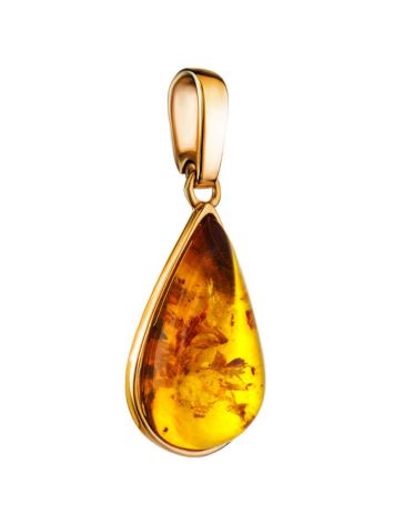 Gold Plated Teardrop Pendant With Lemon Amber The Pulse, image , picture 4