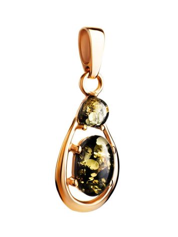 Stylish Amber Pendant In Gold-Plated Silver The Prussia, image , picture 4