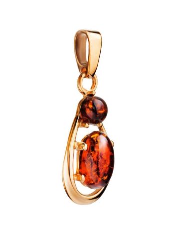 Stylish Amber Pendant In Gold-Plated Silver The Prussia, image , picture 5