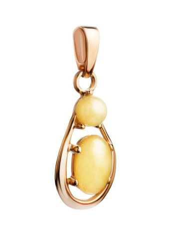 Stylish Honey Amber Pendant In Gold-Plated Silver The Prussia, image , picture 5
