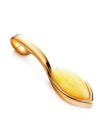 Honey Amber Pendant In Gold-Plated Silver The Adagio, image , picture 5
