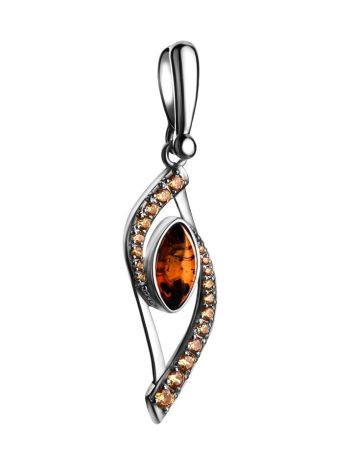 Amber Pendant In Sterling Silver With Champagne Crystals The Raphael, image , picture 4