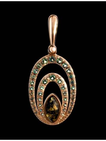 Amber Pendant In Gold With Crystals The Raphael, image , picture 2