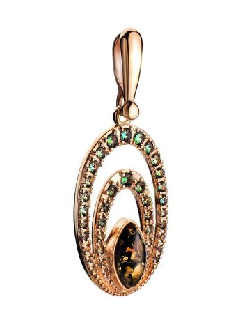Amber Pendant In Gold With Crystals The Raphael, image , picture 3