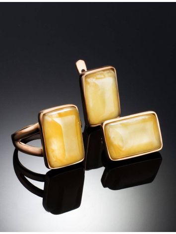 Square Cut Amber Pendant In Gold-Plated Silver The Copenhagen, image , picture 4